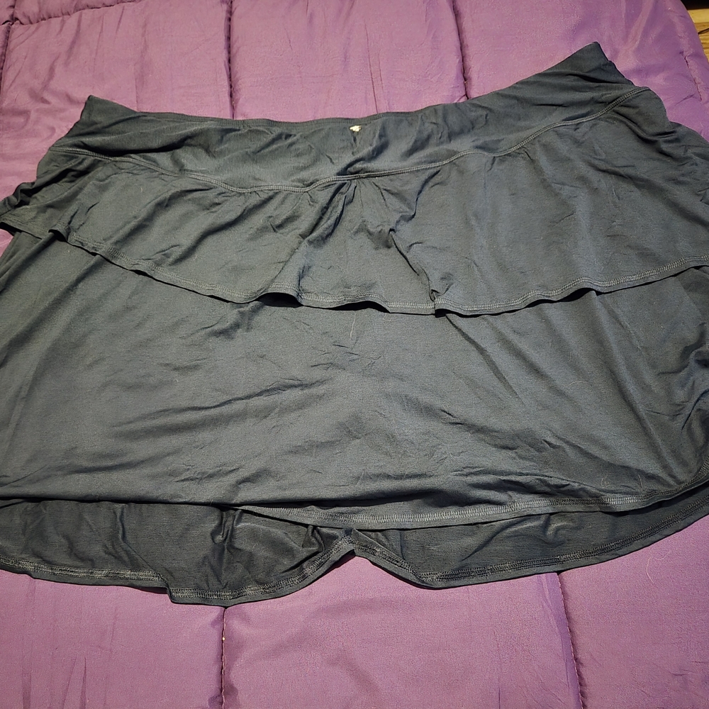 Women's Teal And Black Layered Skirt